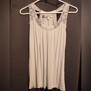 Jennifer Lopez silver/grey beaded sleeveless top size XS